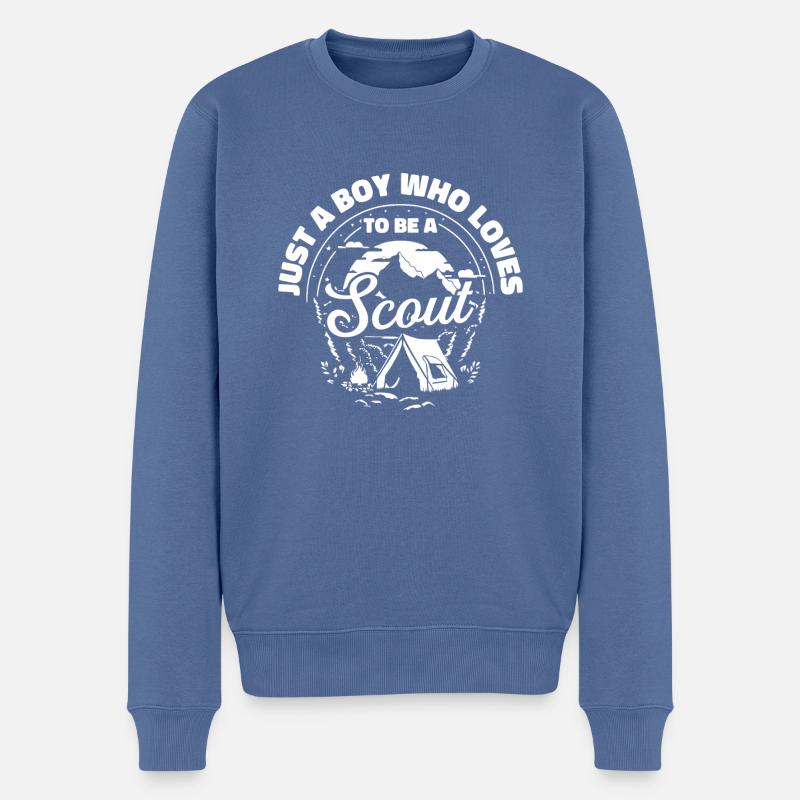 Pfadfinder - Männer Premium Bio Pullover - Taubenblau