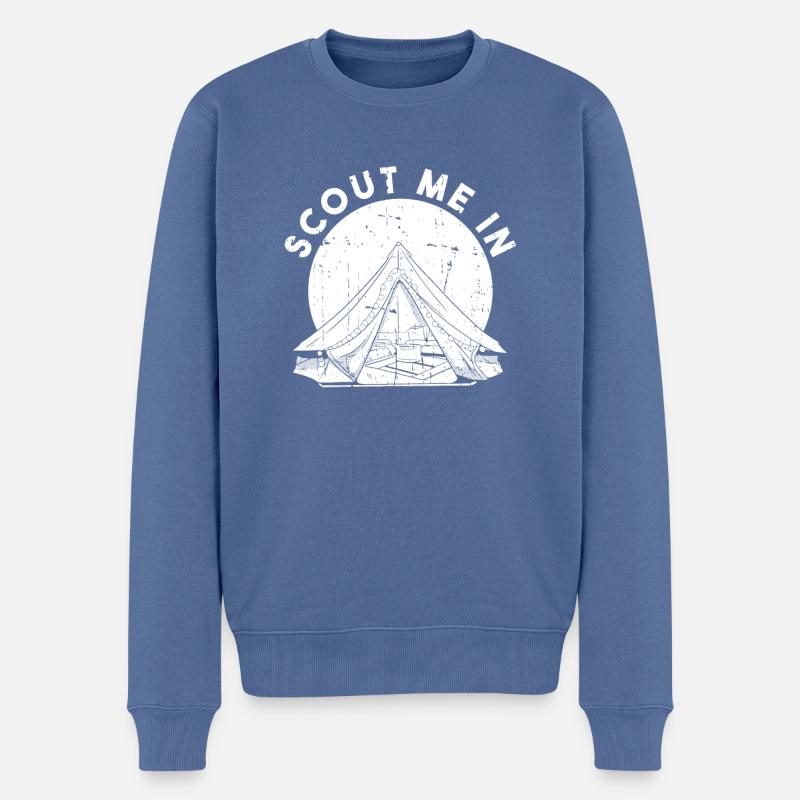 Boy Scout Moi Dans - Pull Premium bio Homme - bleu pigeon