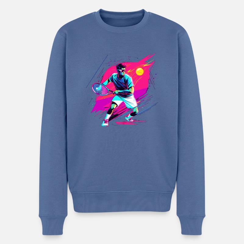 Tennis - Männer Premium Bio Pullover - Taubenblau