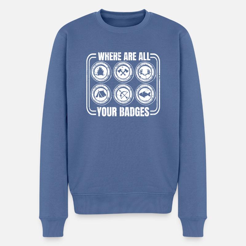 Éclaireur - Pull Premium bio Homme - bleu pigeon