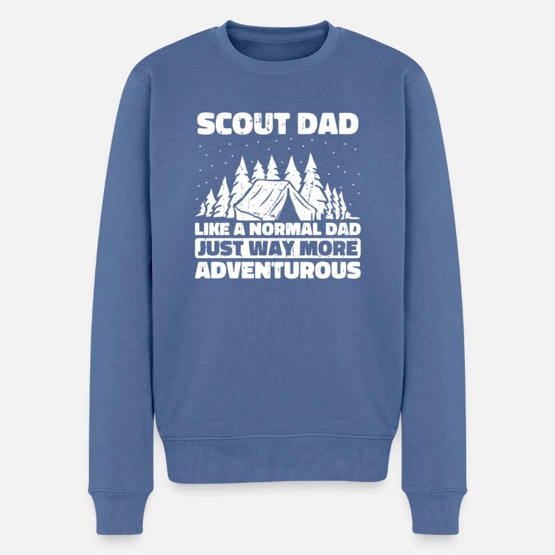 Père scout - Pull Premium bio Homme - bleu pigeon