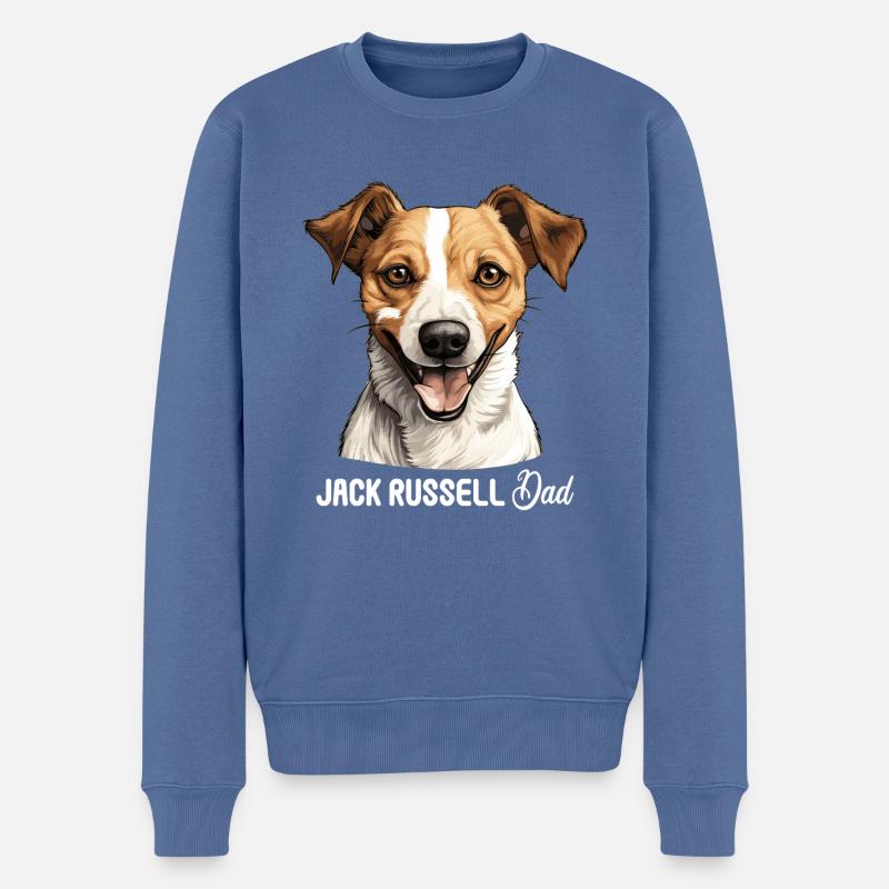 Hund Jack Russell - Männer Premium Bio Pullover - Taubenblau