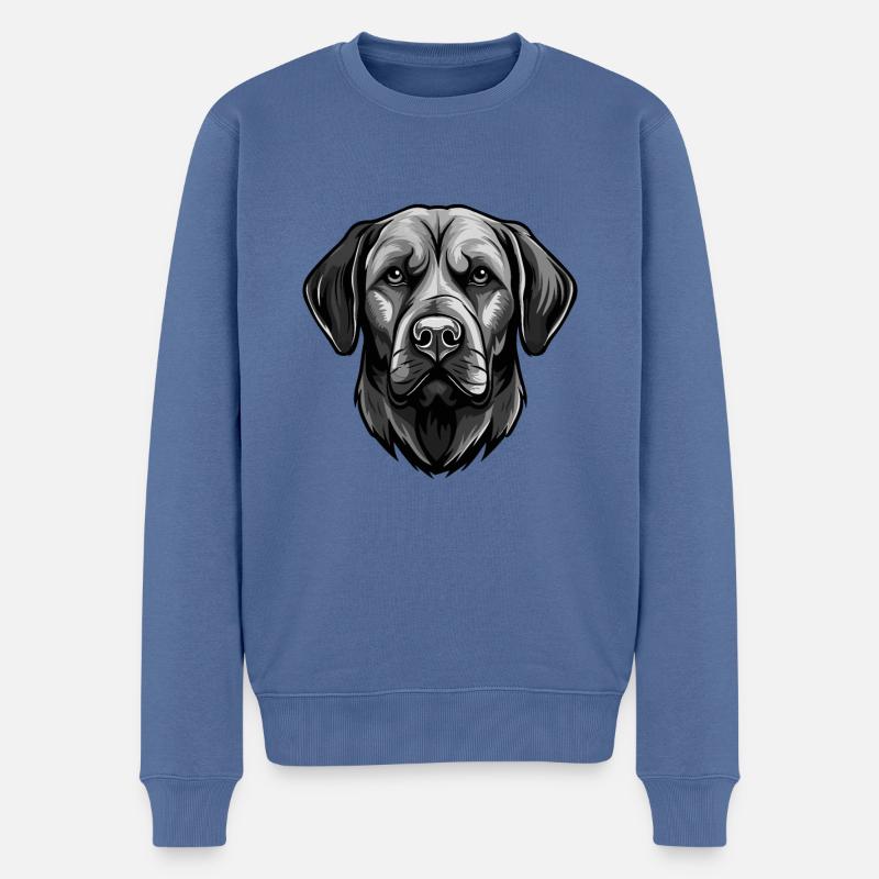Labrador Hund Kopf Porträt Tier - Männer Premium Bio Pullover - Taubenblau