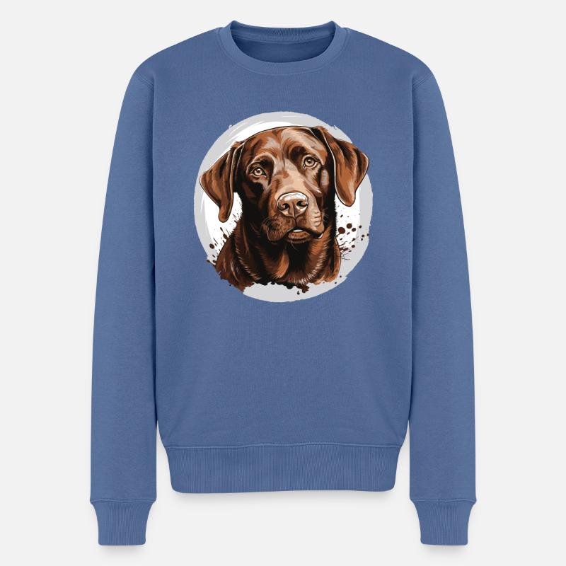 Labrador - Männer Premium Bio Pullover - Taubenblau