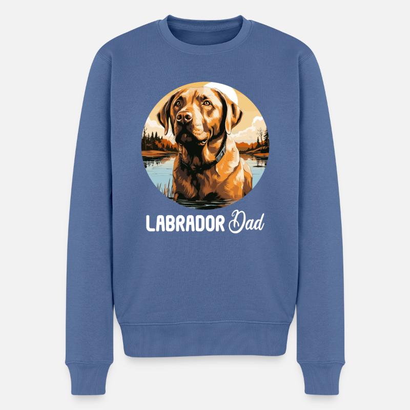Labrador - Männer Premium Bio Pullover - Taubenblau