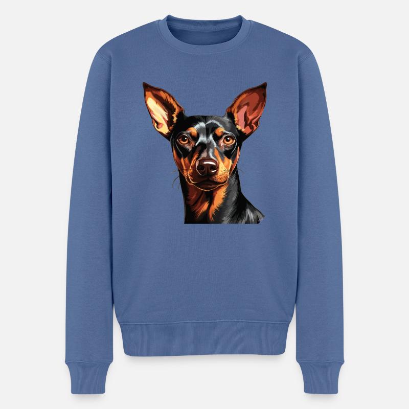 Pinscher - Männer Premium Bio Pullover - Taubenblau