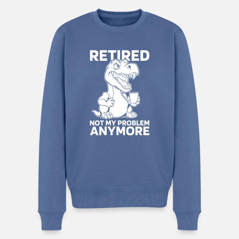Rentner Rente T Rex - Männer Premium Bio Pullover - Taubenblau