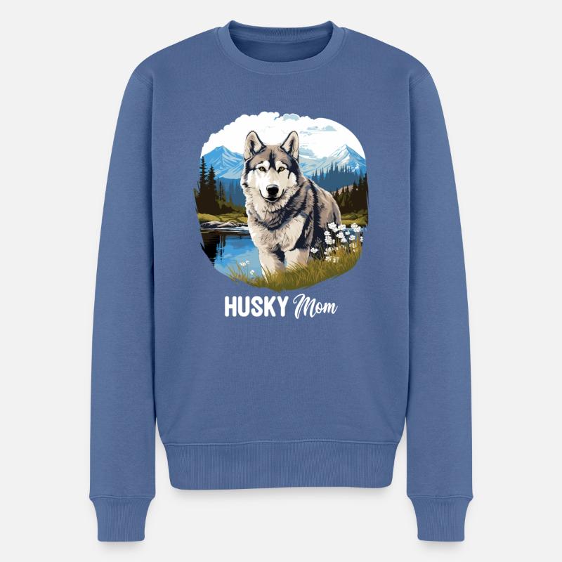 Rauque - Pull Premium bio Homme - bleu pigeon