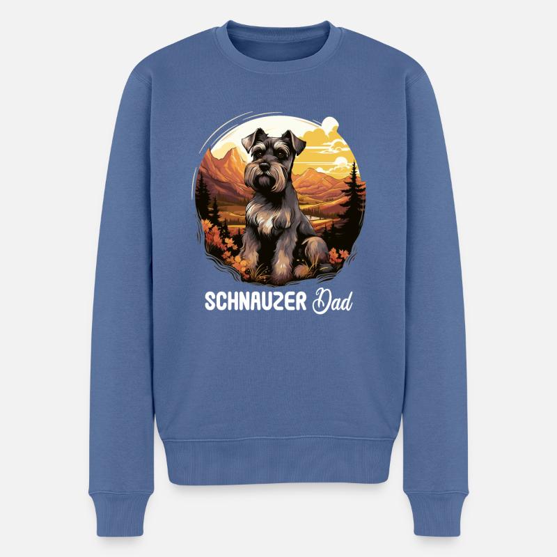 Schnauzer - Männer Premium Bio Pullover - Taubenblau