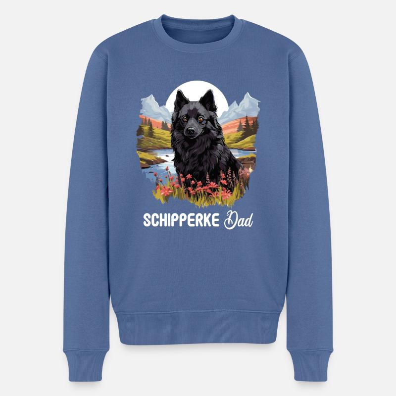 Schipperke - Pull Premium bio Homme - bleu pigeon