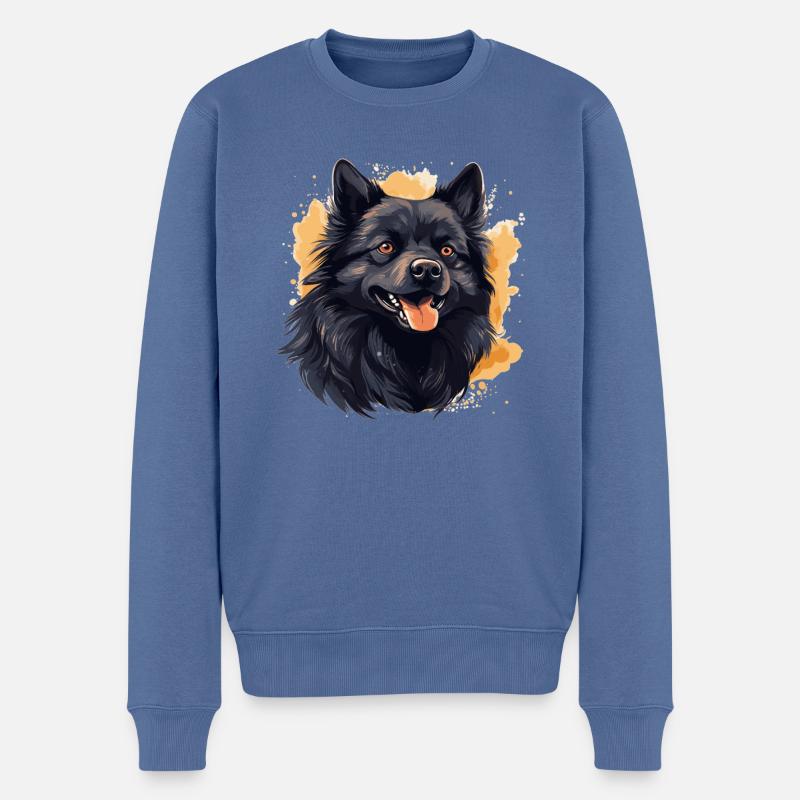 Schipperke - Männer Premium Bio Pullover - Taubenblau