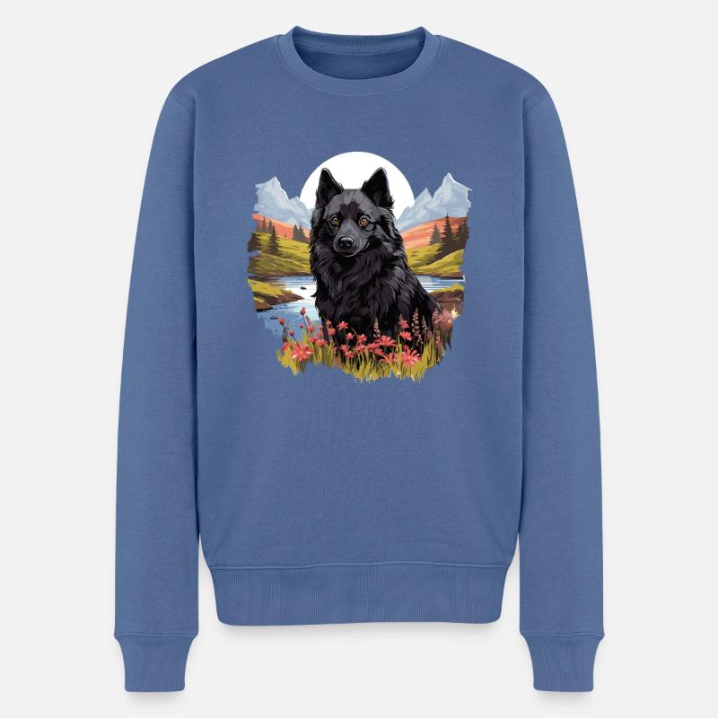 Schipperke - Pull Premium bio Homme - bleu pigeon