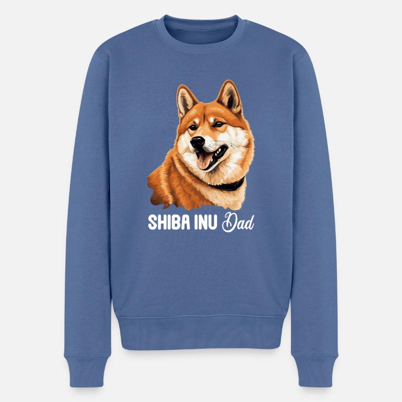 Shiba Inu - Männer Premium Bio Pullover - Taubenblau