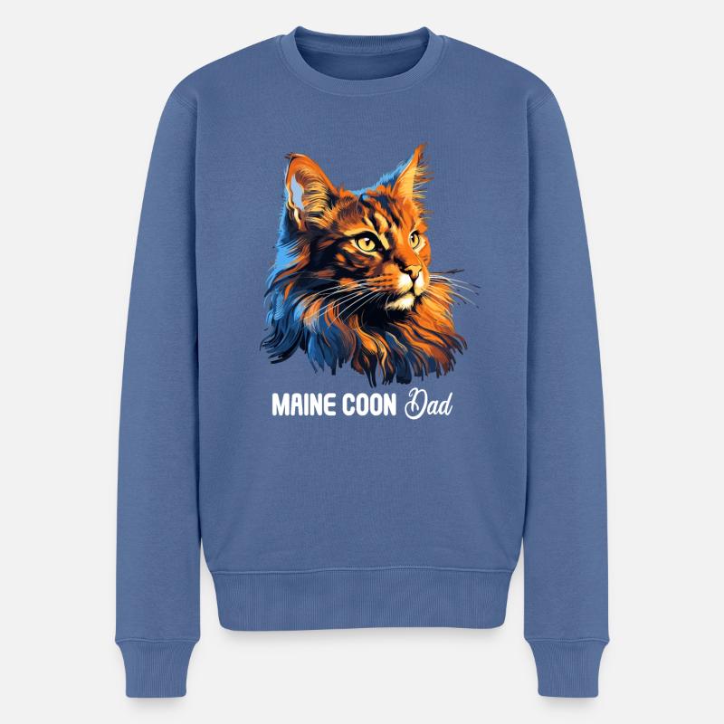 Maine Coon - Männer Premium Bio Pullover - Taubenblau