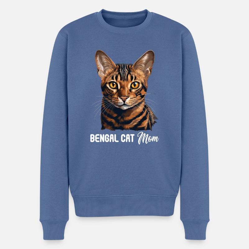 Bengal Cat - Männer Premium Bio Pullover - Taubenblau