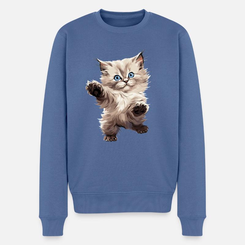 Ragdoll - Männer Premium Bio Pullover - Taubenblau