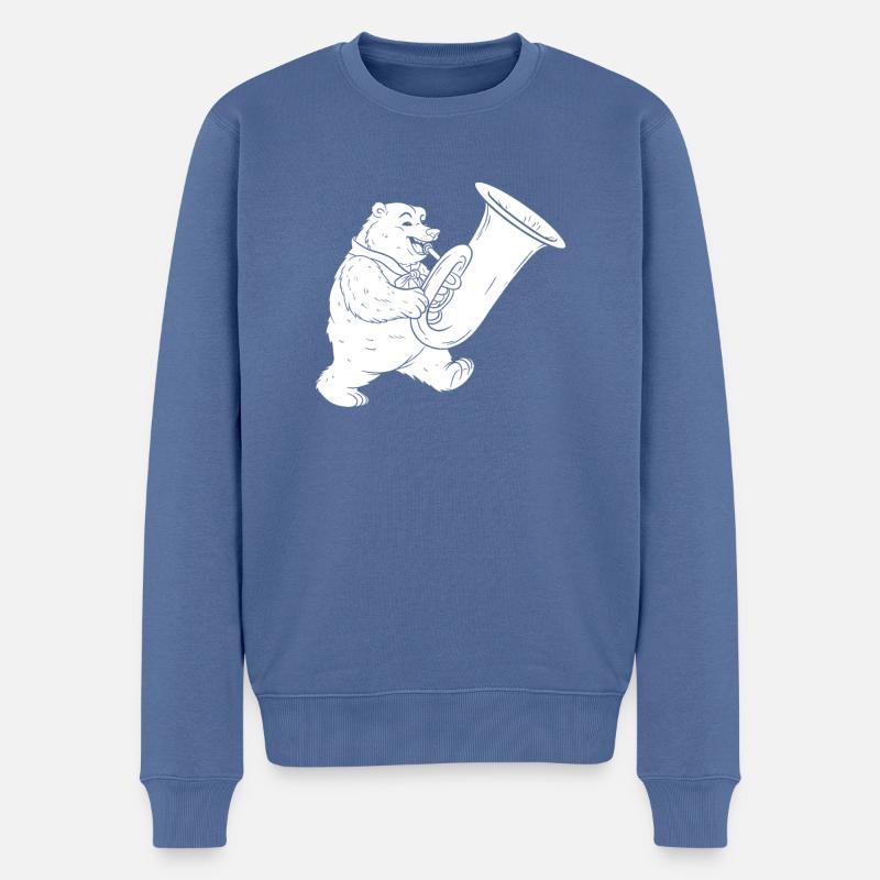 Fanfarenzug Tuba - Männer Premium Bio Pullover - Taubenblau
