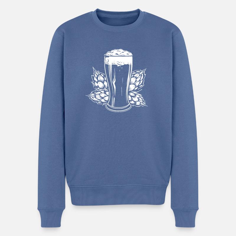 Bier Bierliebhaber - Männer Premium Bio Pullover - Taubenblau