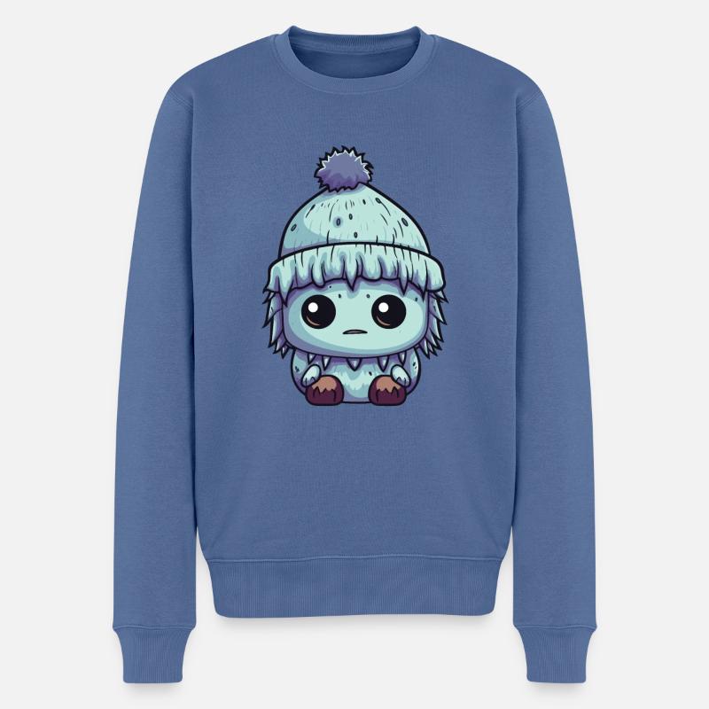 Hiver Esquimau Bande Dessinée Mignon - Pull Premium bio Homme - bleu pigeon