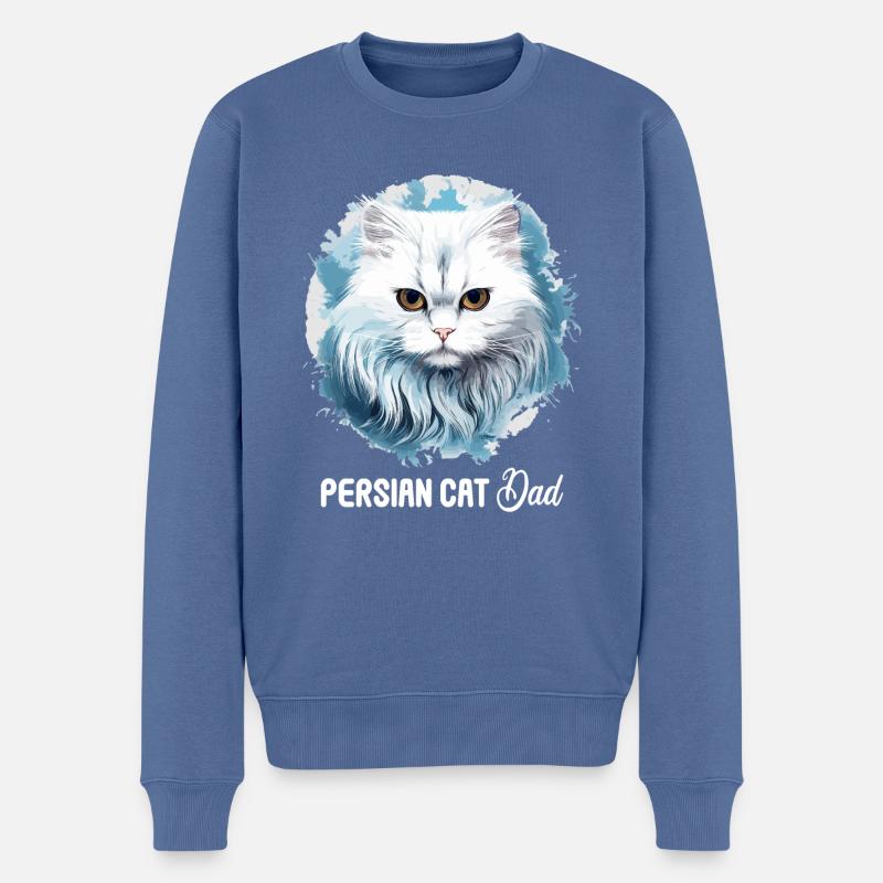 Chat persan Perser Katze - Pull Premium bio Homme - bleu pigeon
