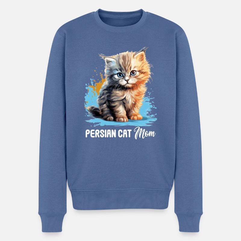Chat persan Perser Katze - Pull Premium bio Homme - bleu pigeon