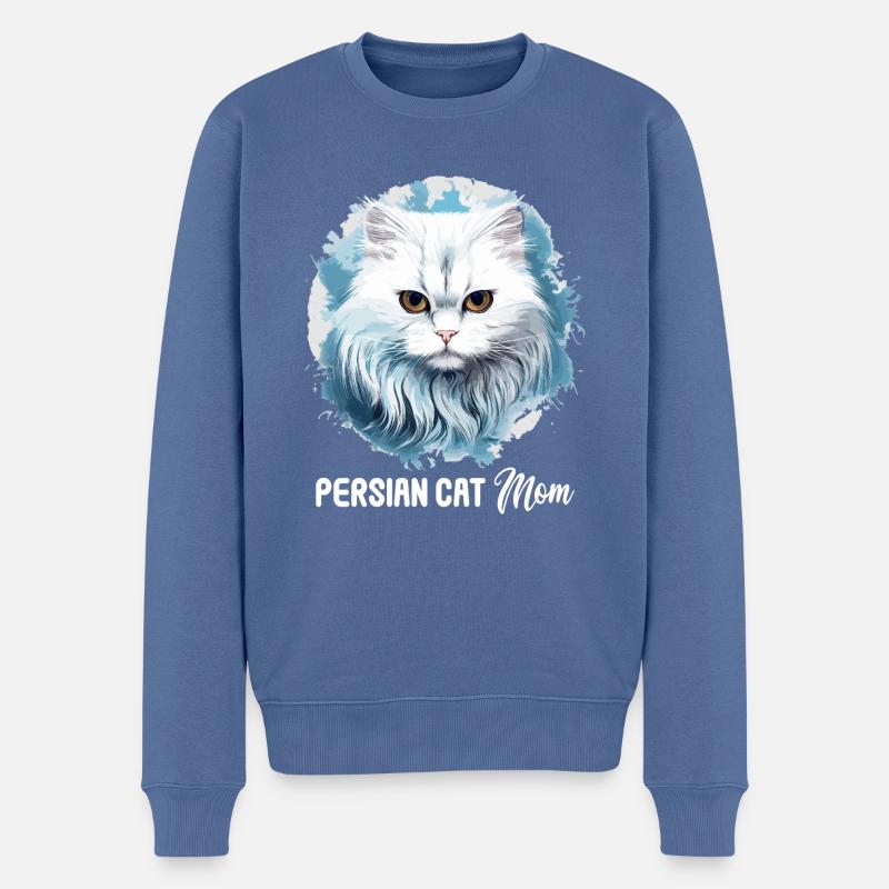 Chat persan Perser Katze - Pull Premium bio Homme - bleu pigeon