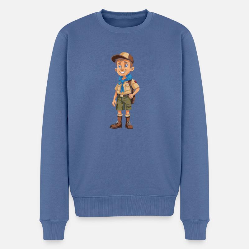 Pfadfinder Kerl - Männer Premium Bio Pullover - Taubenblau