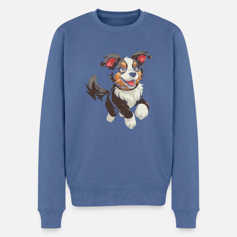 Hund Vierbeiner Niedlich - Männer Premium Bio Pullover - Taubenblau