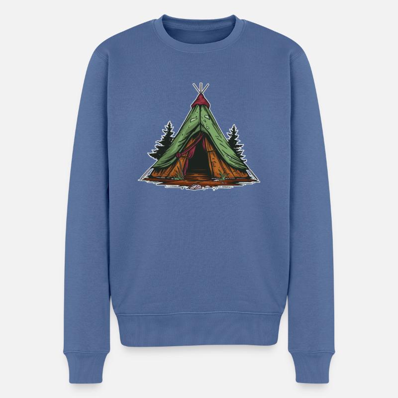 Pfadfinder Zelt - Männer Premium Bio Pullover - Taubenblau