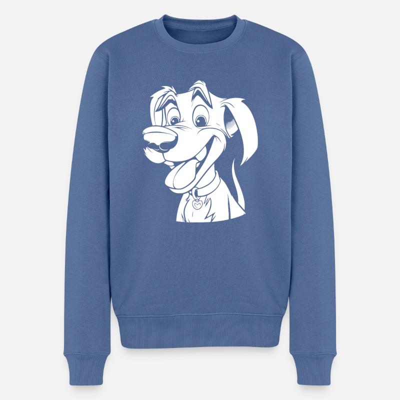 Chien ami à quatre pattes - Pull Premium bio Homme - bleu pigeon