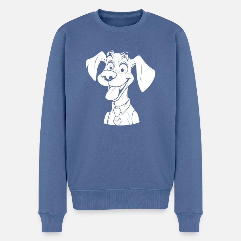 Chien ami à quatre pattes - Pull Premium bio Homme - bleu pigeon