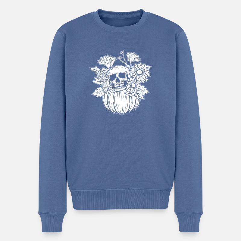 Squelette d’Halloween - Pull Premium bio Homme - bleu pigeon