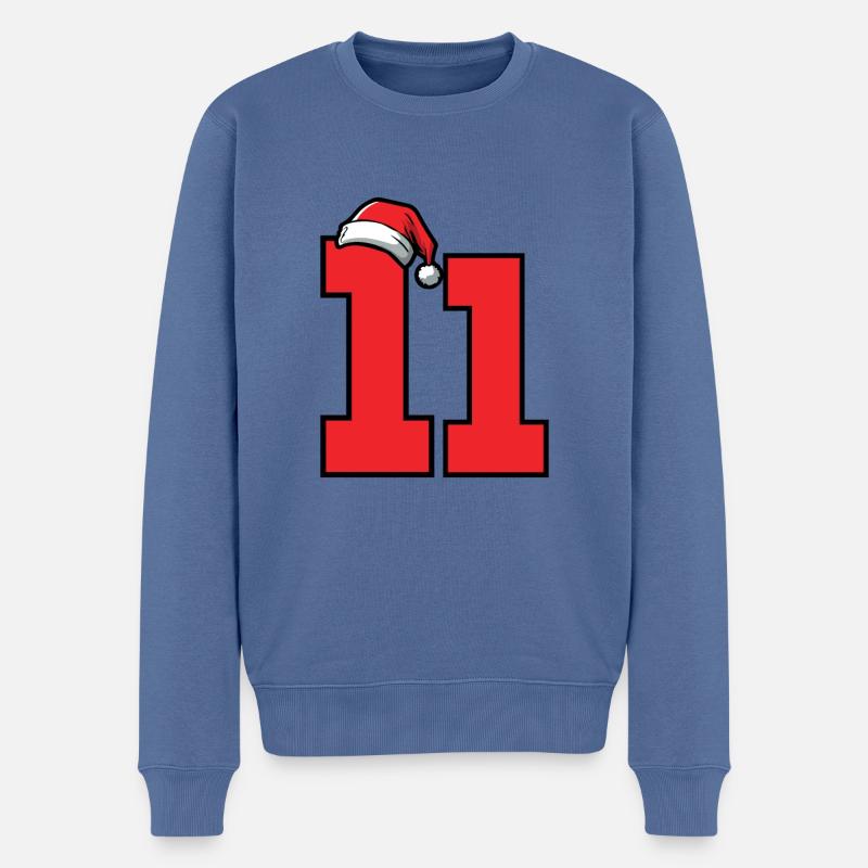 11 Numéro Noël - Pull Premium bio Homme - bleu pigeon