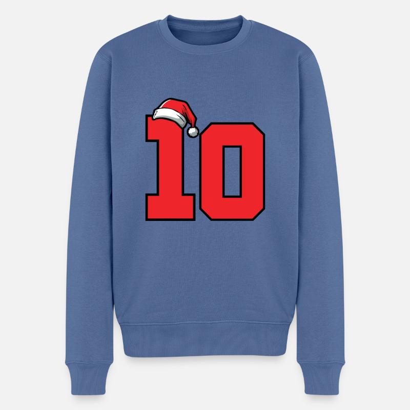 10 Numéro de Noël - Pull Premium bio Homme - bleu pigeon