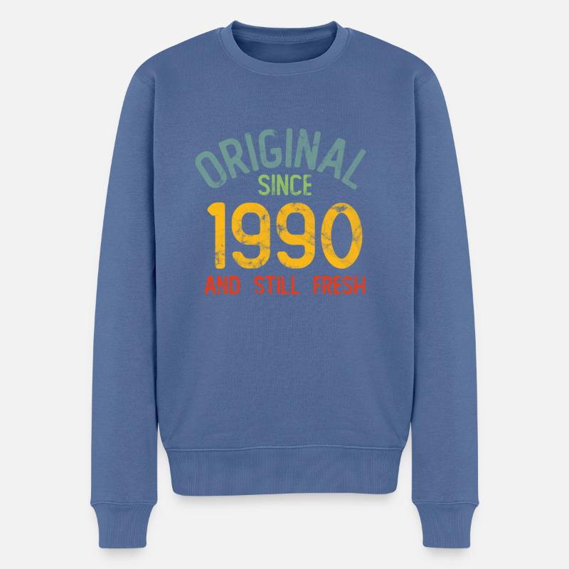 Millésime 1990 - Pull Premium bio Homme - bleu pigeon
