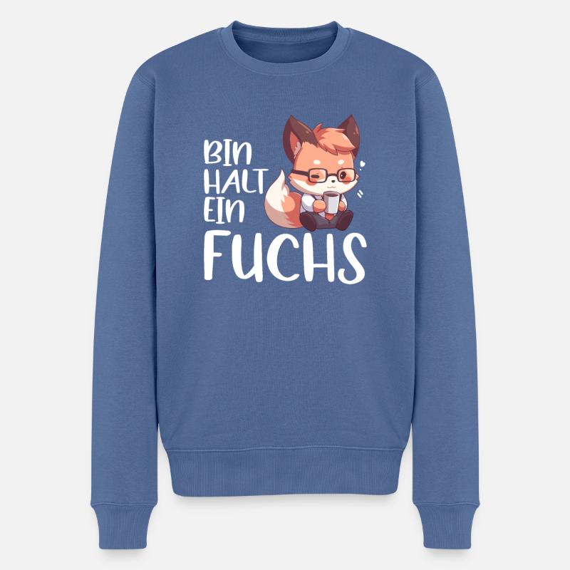 Lustiger Fuchs Spruch Füchse Bin halt ein Fuchs - Männer Premium Bio Pullover - Taubenblau