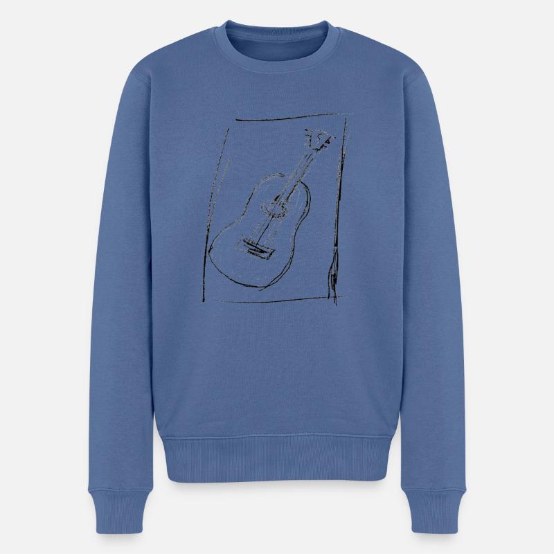 guitar for bright - Männer Premium Bio Pullover - Taubenblau