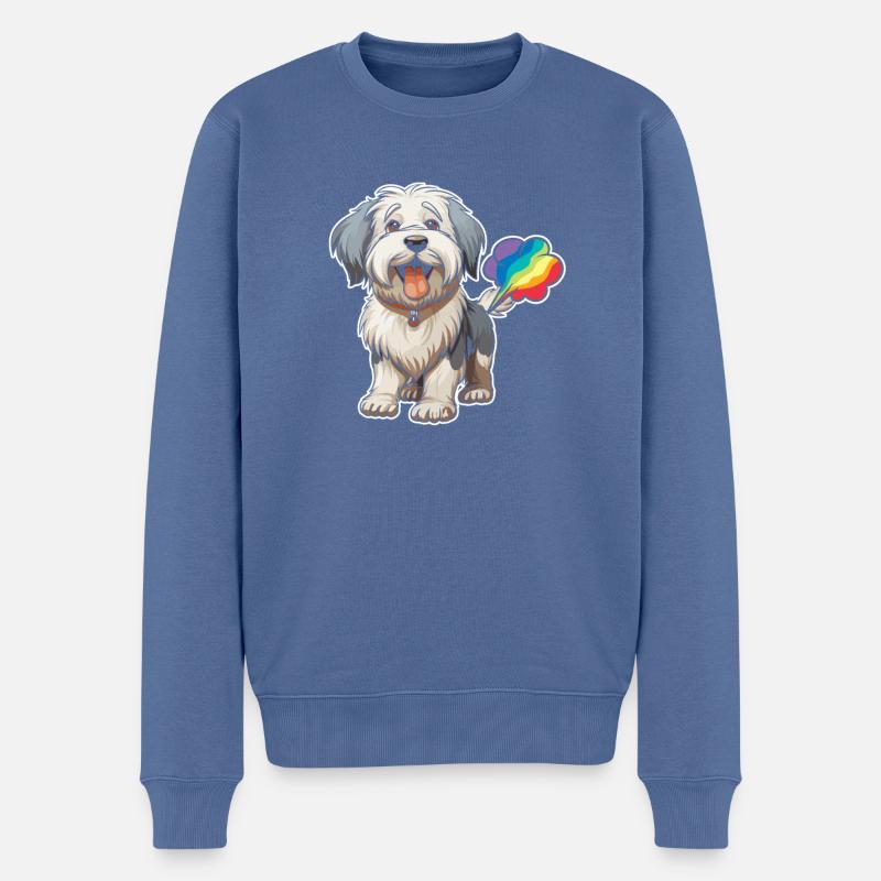 Altenglischer Schäferhund Bobtail Niedlich - Männer Premium Bio Pullover - Taubenblau