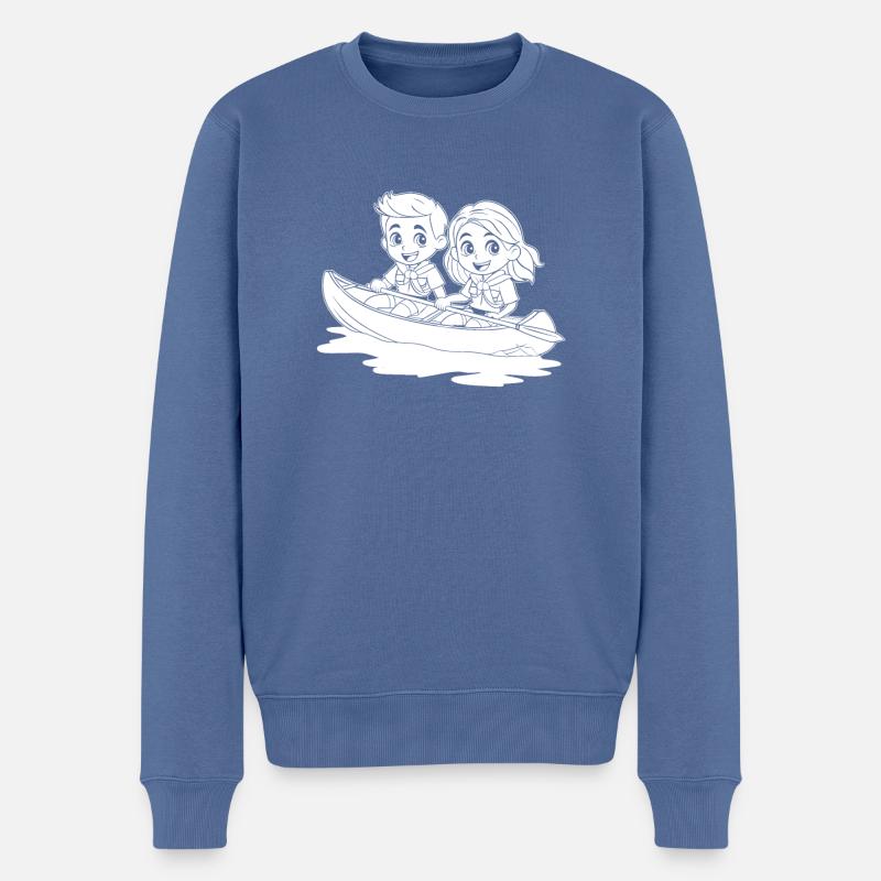 Pfadfinder - Männer Premium Bio Pullover - Taubenblau