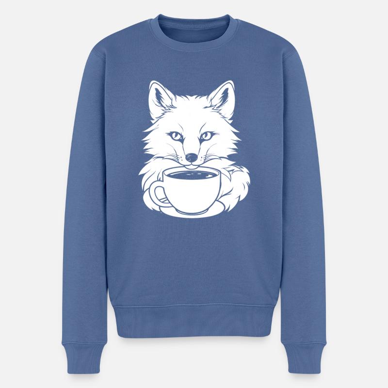Café Fuchs - Pull Premium bio Homme - bleu pigeon