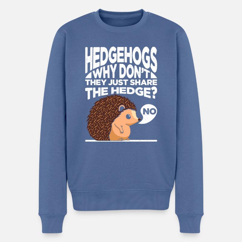 T-shirt hérisson mignon - Pull Premium bio Homme - bleu pigeon