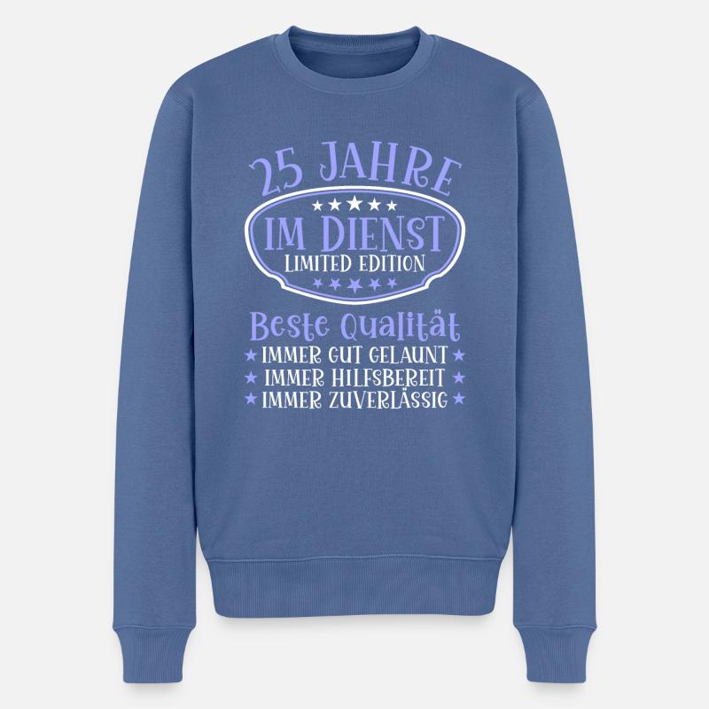 25 Jahre im Dienst 25 Jähriges Dienstjubiläum - Männer Premium Bio Pullover - Taubenblau