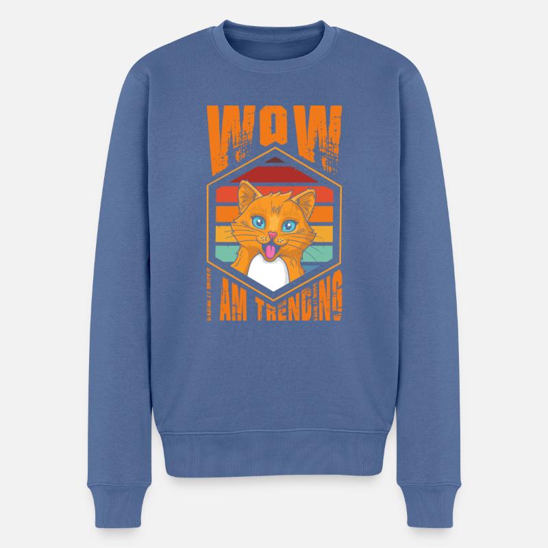 Wow, Ich Bin Im Trend - Männer Premium Bio Pullover - Taubenblau