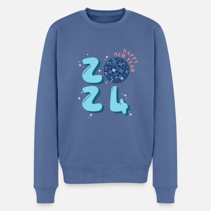 Bonne année 2024 - Pull Premium bio Homme - bleu pigeon