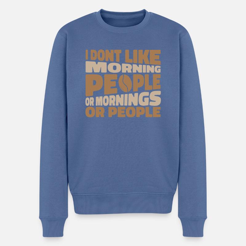 Schwarzer Humor - Männer Premium Bio Pullover - Taubenblau
