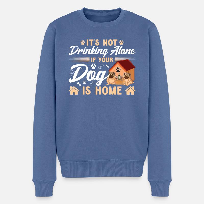 It doesn't drink alone - Men's Premium Organic Jumper - stone blue