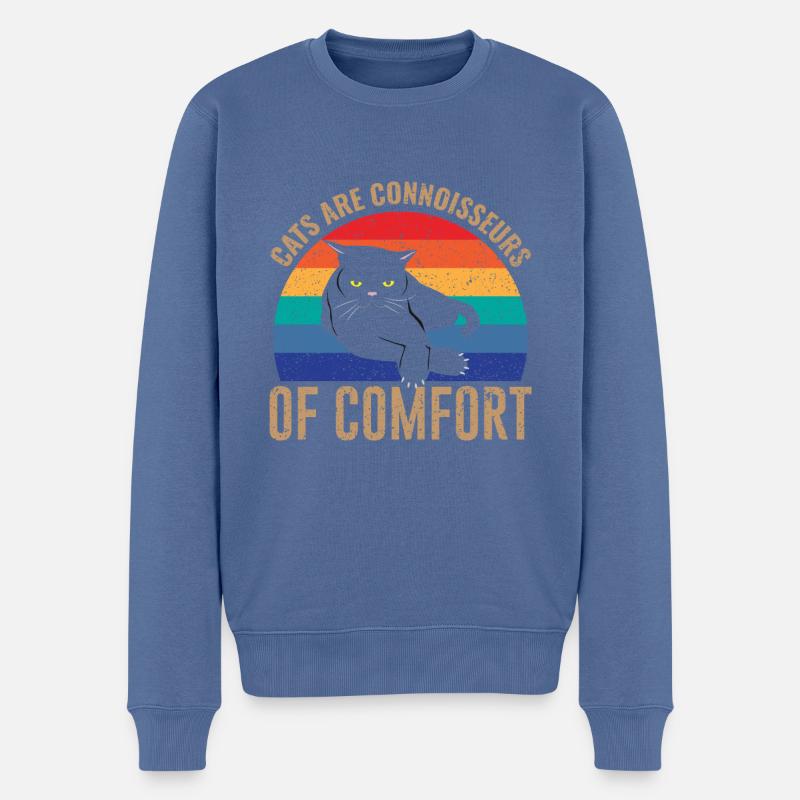 Katzen Sind Kenner Von Komfort - Männer Premium Bio Pullover - Taubenblau