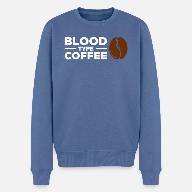 Blutgruppe Kaffee - Männer Premium Bio Pullover - Taubenblau