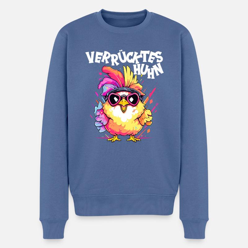 Huhn Hühner Hühnerbesitzer Verrücktes Huhn - Männer Premium Bio Pullover - Taubenblau
