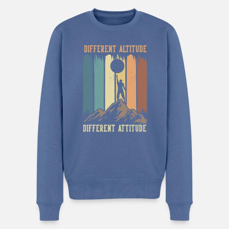 Altitude différente, attitude différente - Pull Premium bio Homme - bleu pigeon
